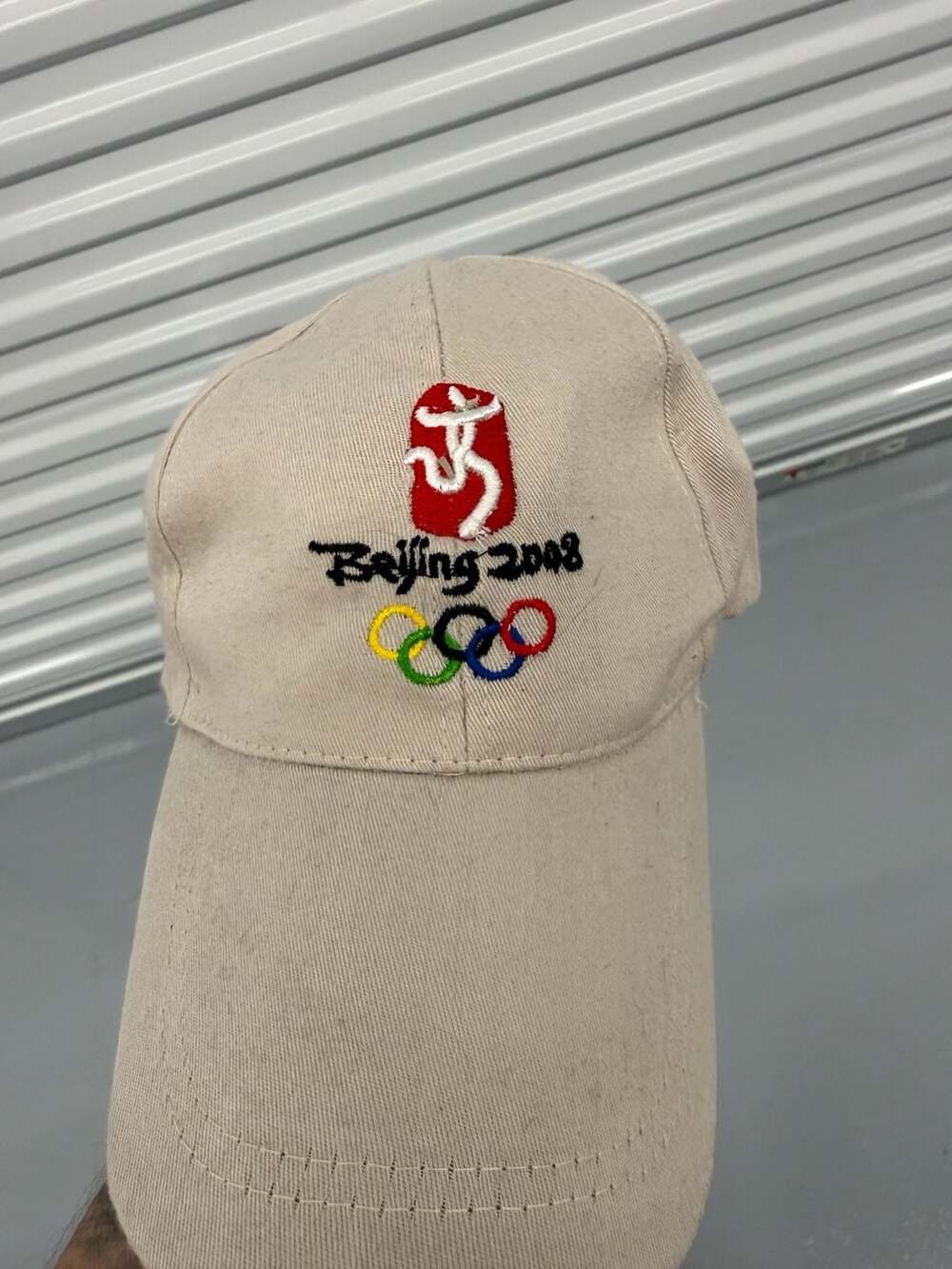Beijing 2008 Olympics Official Logo Beige Baseball Cap Hat One Size